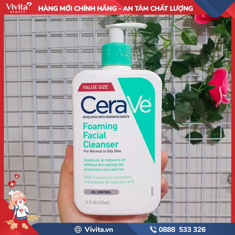  CeraVe Foaming Facial Cleanser For Normal To Oily Skin 
